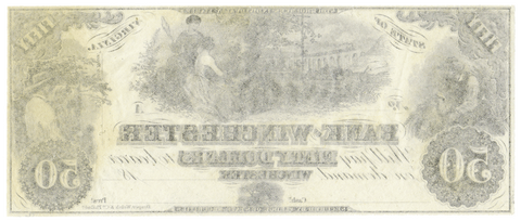 18__ $50 Bank of Winchester, Virginia Remainder Note ~ VA-260-G8 ~ Crisp Uncirculated