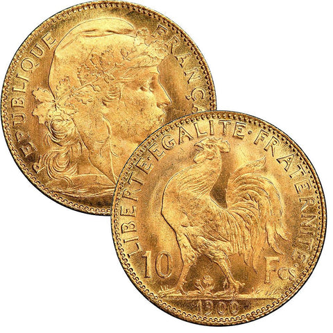 (1899-1914) France Rooster 10 Franc Gold Coin KM. 846 - Brilliant Uncirculated