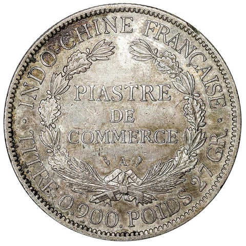 1901 French Indo-China Silver Piastre KM.5a.3 - About Uncirculated