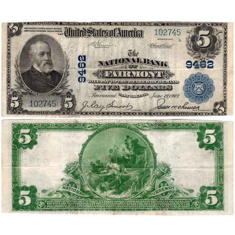 1902 Plain Back $5 National Bank of Fairmont, WV Fr. 600 - Nice Very Fine