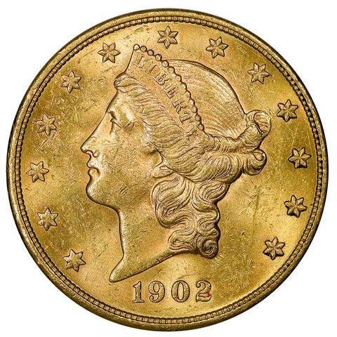 1902-S $20 Liberty Double Eagle Gold Coin - Brilliant Uncirculated