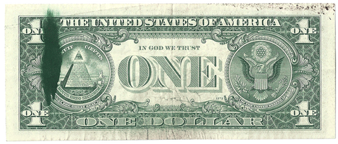1969 $1 Federal Reserve Note (FR.1903E) - Ink Smear Back - Very Fine