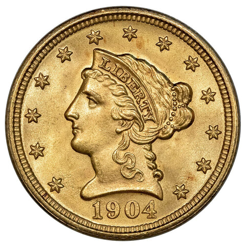 1904 $2.5 Liberty Gold Coin - Choice Brilliant Uncirculated