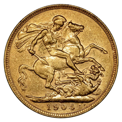 1904-P Australia Edward VII Gold Sovereign KM.15 - Extremely Fine