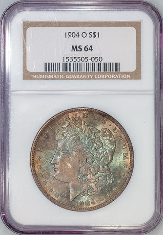 1904-O Morgan Dollars - NGC MS 64 - Choice Toned Uncirculated