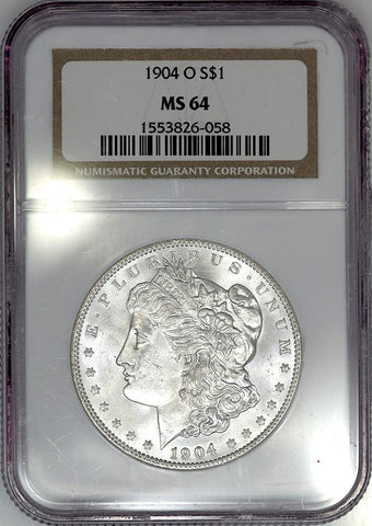 1904-O Morgan Dollar in NGC MS 64 - Choice Brilliant Uncirculated