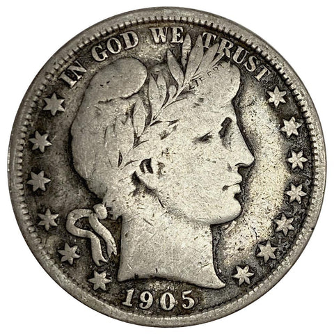 1905-S Barber Half Dollar - VG+