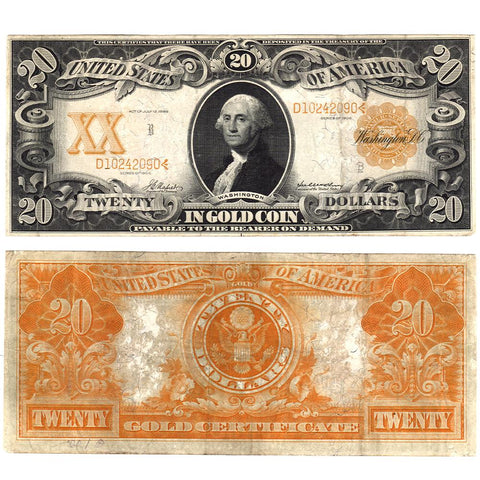 1906 $20 Gold Certificate Napier/McClung Fr. 1183 - Very Fine Detail