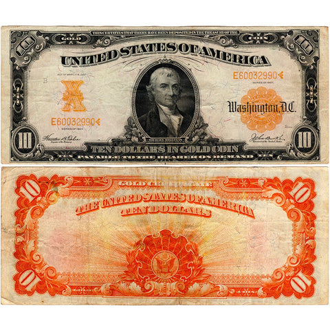 1907 $10 Gold Certificate Teehee/Burke Fr. 1172 - Very Fine