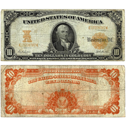 1907 $10 Gold Certificate Parker/Burke Fr. 1171 - Very Good