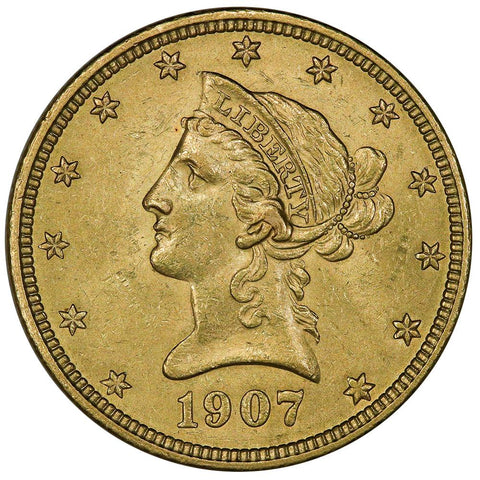 1907 $10 Liberty Gold Eagle - Choice About Uncirculated