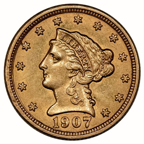 1907 $2.5 Liberty Gold Coin - PQ Brilliant Uncirculated