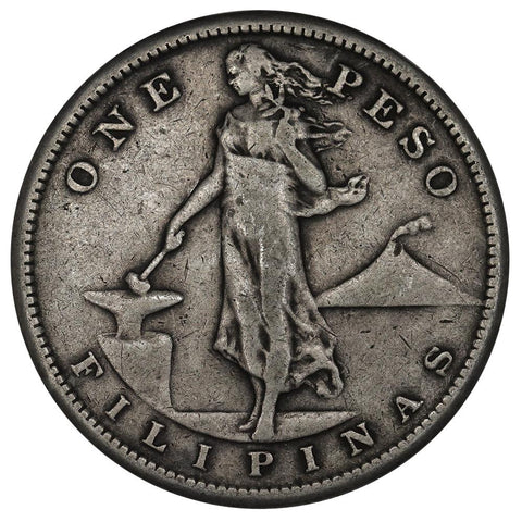 1907-S Philippines Silver Peso KM.172 - Fine Details
