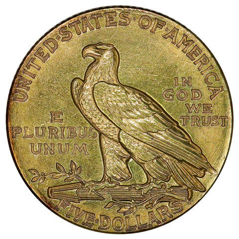 1908 $5 Indian Half Eagle Gold Coin - AU Details Ex-Jewelry