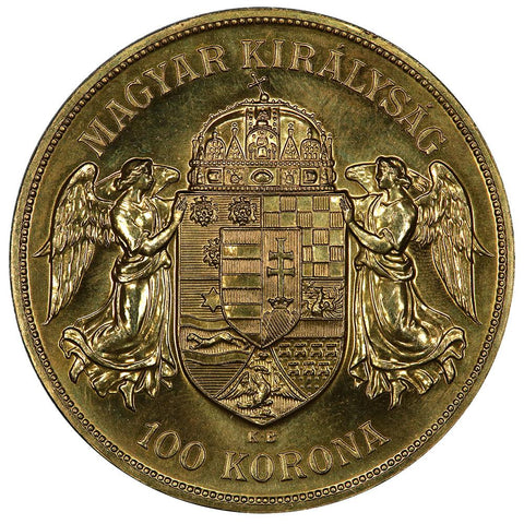 1908 "Restrike" Hungary 100 Korona Gold Coins KM. 491 - Gem Uncirculated Prooflike
