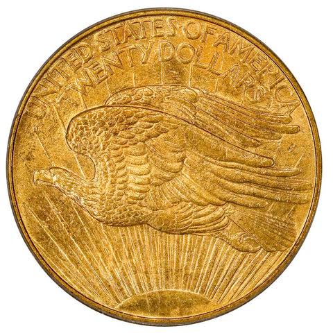 1908 No Motto $20 Saint Gauden's Double Eagle - PCGS MS 63