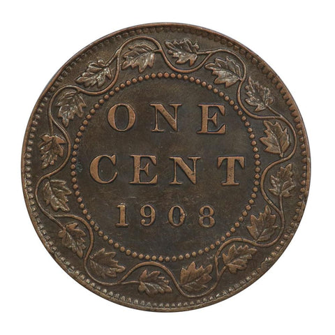 1908 Canada Large Cent Ottowa Mint - AU