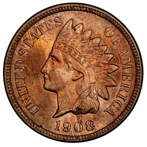 1908-S Indian Head Cent - Choice Red Uncirculated