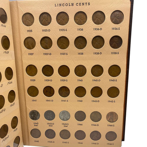 1909 to 1958 P-D-S Lincoln Cent Set in Dansco Album - Very Good to Unc