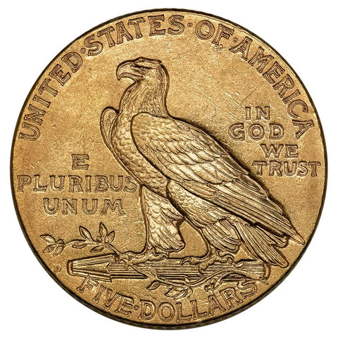 1909-D $5 Indian Half Eagle Gold Coin - About Uncirculated
