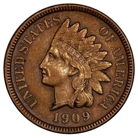 Key-Date 1909-S Indian Head Cent - Very Fine Detail
