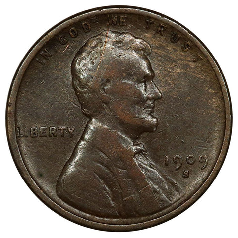 1909-S Lincoln Wheat Cent - Very Fine Detail
