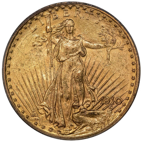 1910 $20 Saint Gaudens Double Eagle Gold Coin - PCGS MS 62 - Brilliant Uncirculated