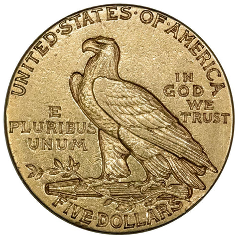 1910 $5 Indian Half Eagle Gold Coin - Extremely Fine