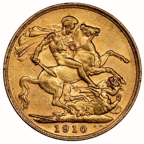 1910 Great Britain Edward VII Gold Sovereign KM.805 - Very Fine