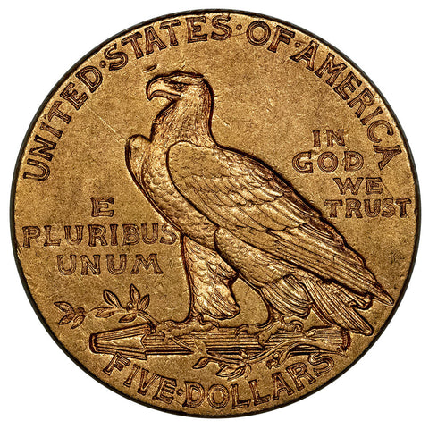 1910-S $5 Indian Half Eagle Gold Coin - Extremely Fine