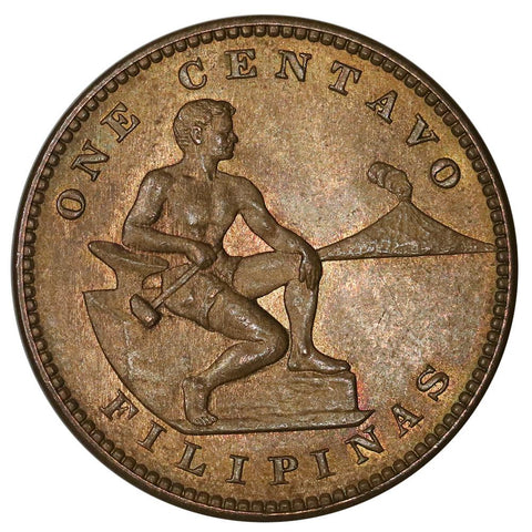 1910-S Philippines 1 Centavo KM.163 - Choice Brown Uncirculated