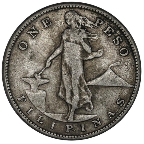 1910-S Philippines Silver Peso KM.172 - Fine