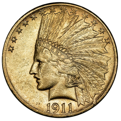 1911 $10 Indian Gold Eagle Coin - About Uncirculated