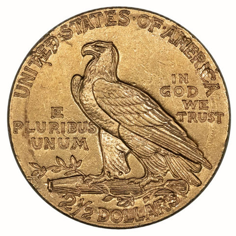 1911 $2.5 Indian Quarter Eagle Gold Coin - AU Detail (Ex-Jewelry)