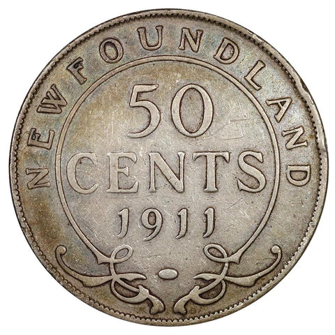1911 Newfoundland Silver 50 Cents KM.12 - Fine