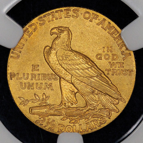 Key-Date 1911-D $2.5 Indian Gold Quarter Eagle - NGC AU 58