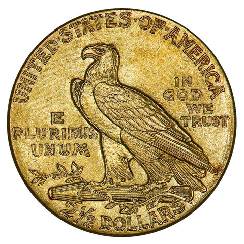 1912 $2.5 Indian Quarter Eagle Gold Coin - AU Details