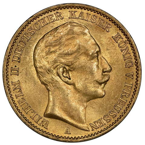 1912-A German States, Prussia Gold 20 Mark KM.521 - Brilliant Uncirculated