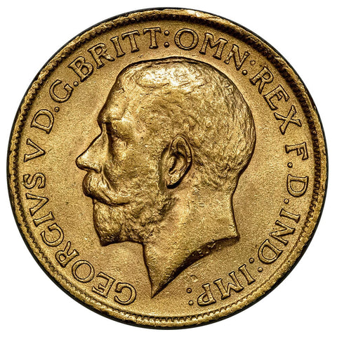 1912 Great Britain George V Gold Sovereign KM.820 - About Uncirculated