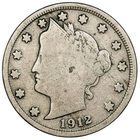 Key-Date 1912-S Liberty Head V Nickel - Very Good