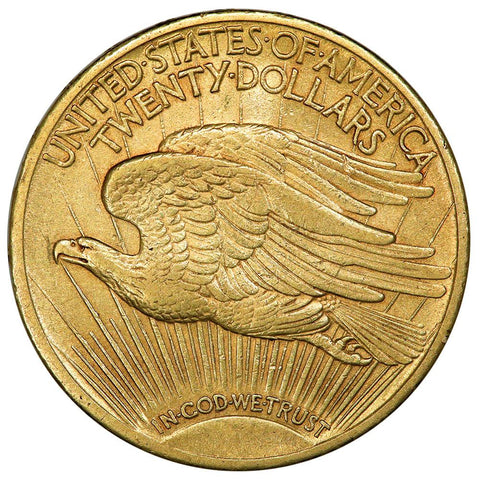 1913 $20 Saint Gaudens Double Eagle Gold Coin - Extremely Fine