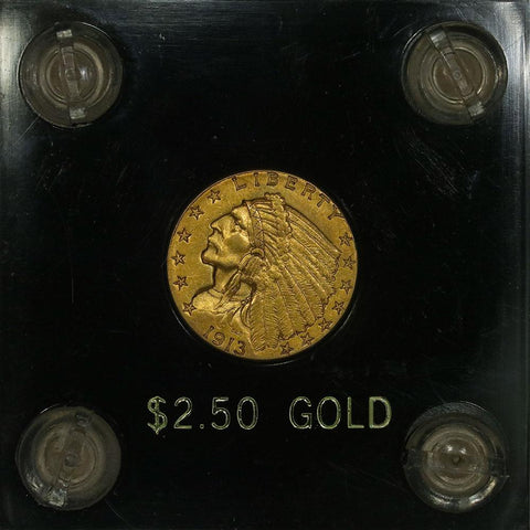 1913 $2.5 Indian Quarter Eagle Gold Coin - About Uncirculated