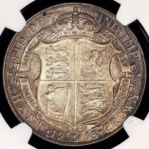 1913 Great Britain Silver  Half Crown KM.818.1 - NGC AU 55