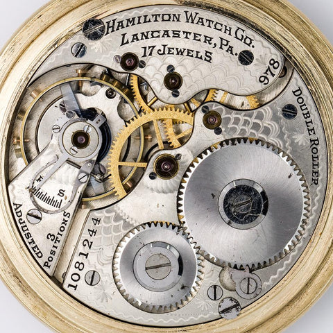 1913 Hamilton 10K GF Pocket Watch - 17J, Grade 978, Model 2, Size 16s