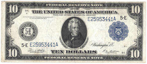 1914 $10 Richmond Federal Reserve Note Fr. 923 - Very Fine