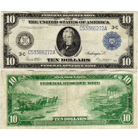 1914 $10 Federal Reserve Bank of Philadelphia Fr. 912 - Very Fine