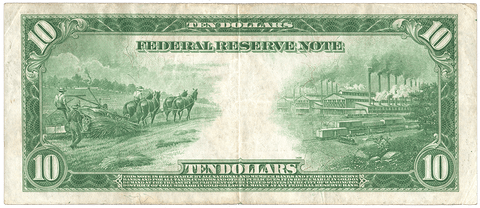 1914 $10 Richmond Federal Reserve Note Fr. 923 - Very Fine