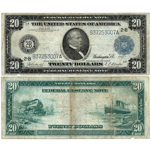1914 $20 Federal Reserve Bank of New York Note Fr. 970 - Very Good