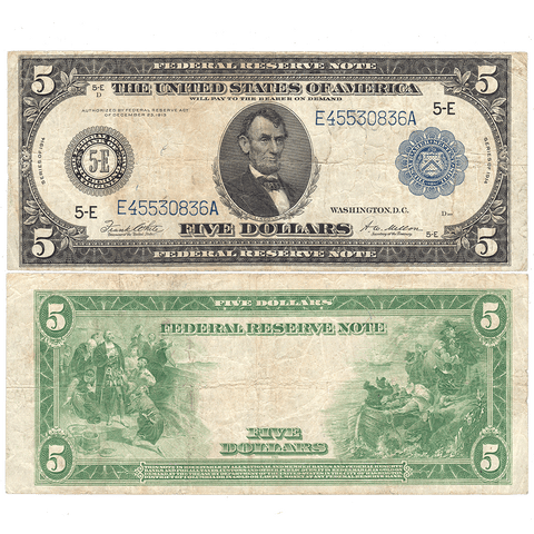 1914 $5 Richmond Federal Reserve Note Fr. 863A - Very Fine