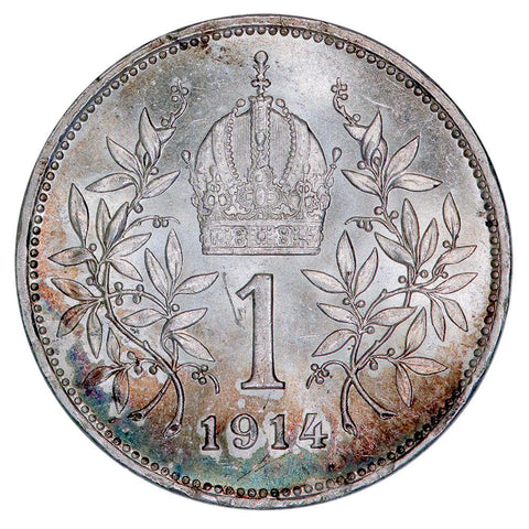 1914 Austria Silver Corona KM.2810 - Gem Uncirculated